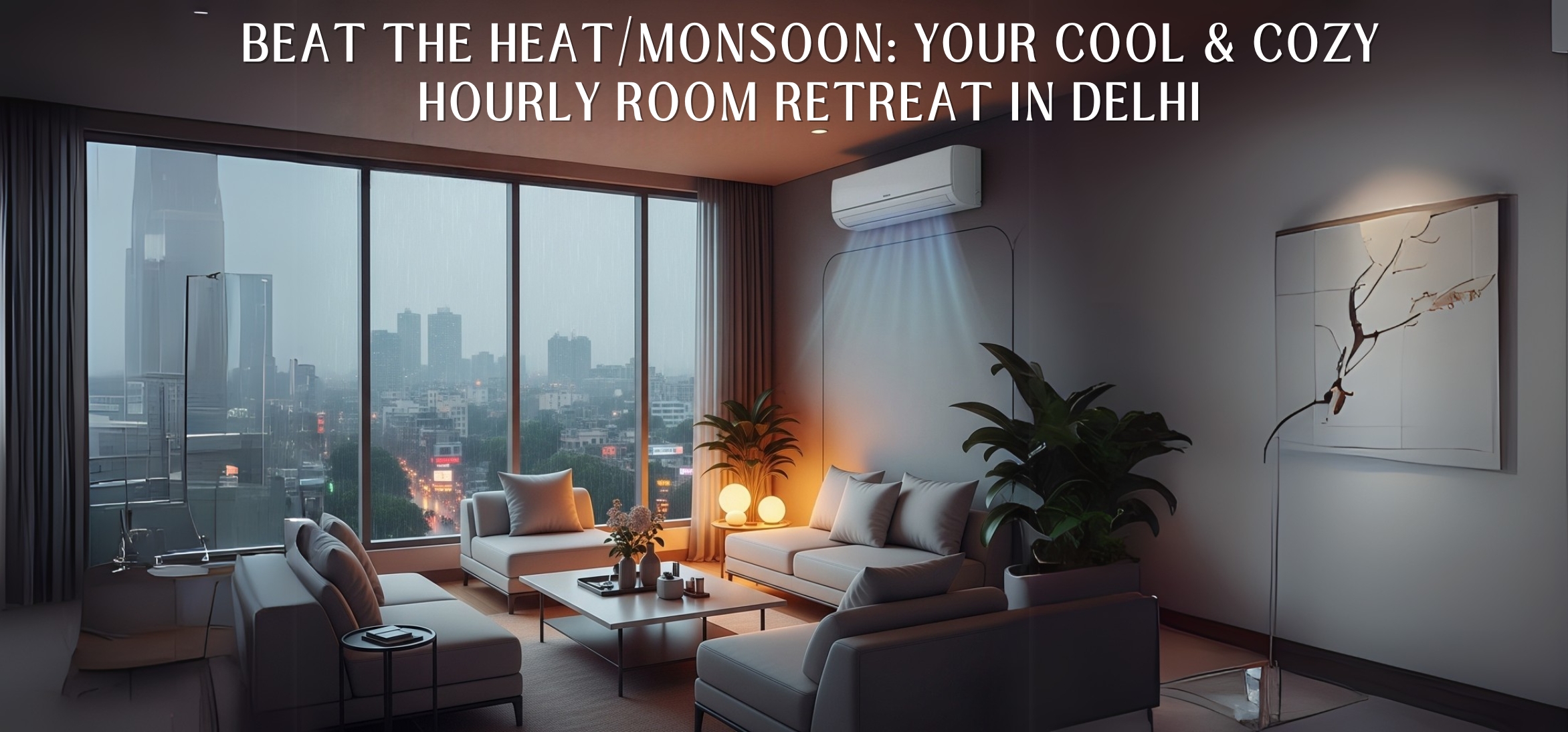 Beat the Heat/Monsoon: Your Cool & Cozy Hourly Room Retreat in Delhi