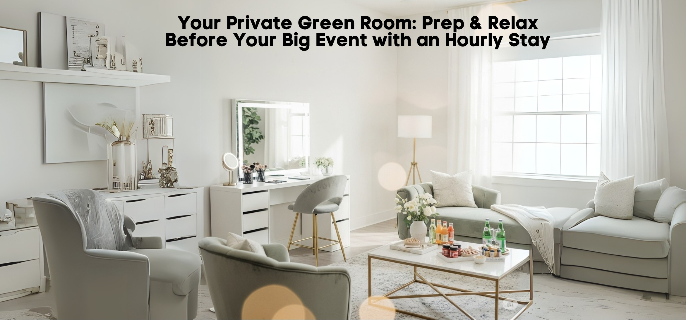 Your Private Green Room: Prep & Relax Before Your Big Event with an Hourly Stay