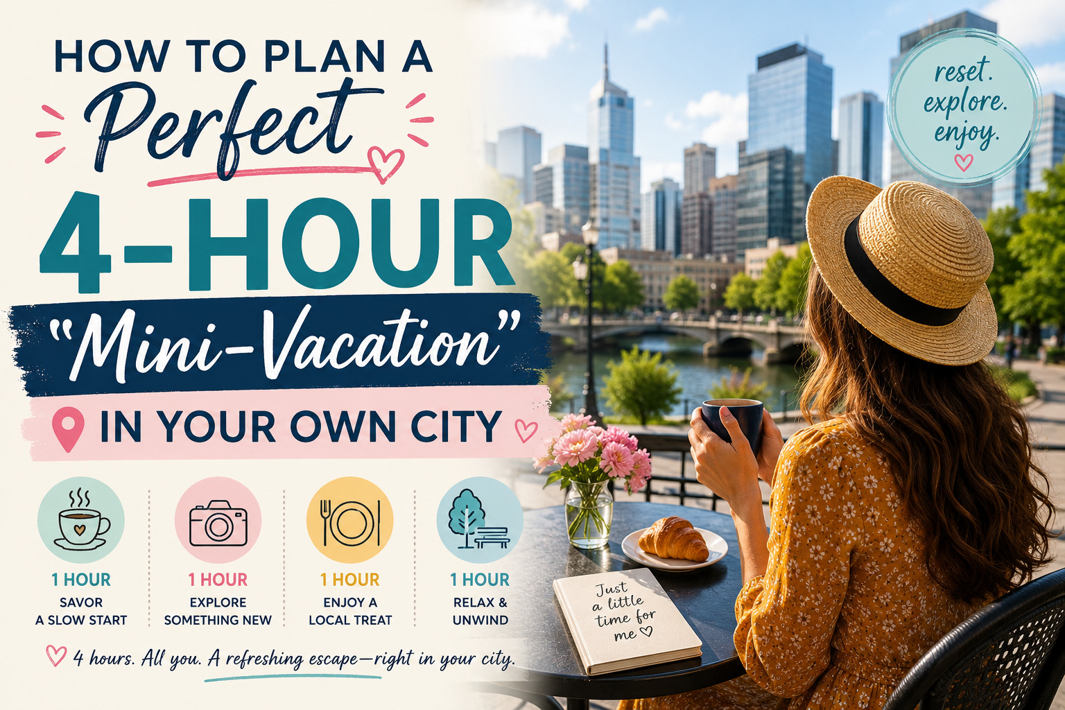 How to Plan a Perfect 4-Hour "Mini-Vacation" In Your Own City.